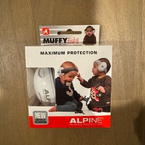 Alpine Muffy Baby White and Gray Hearing Protection